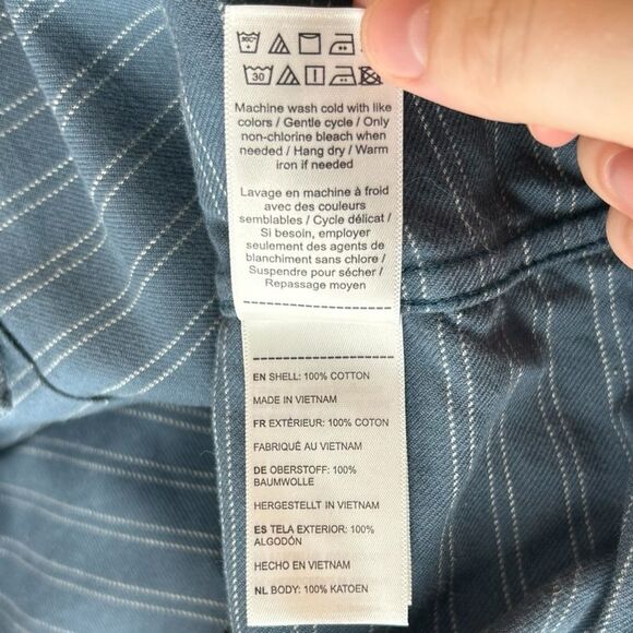 UNTUCKit Flannel Palmer Shirt Men's Large Slim Fit Blue Striped 100% Cotton - Picture 6 of 9